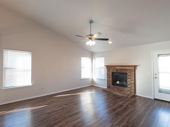 Gas fireplace.