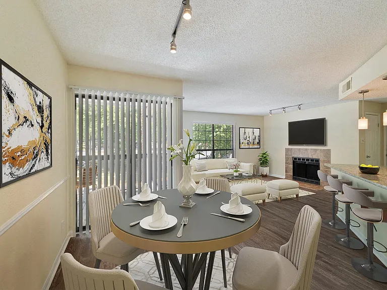 Open concept floor plan with large and inviting windows