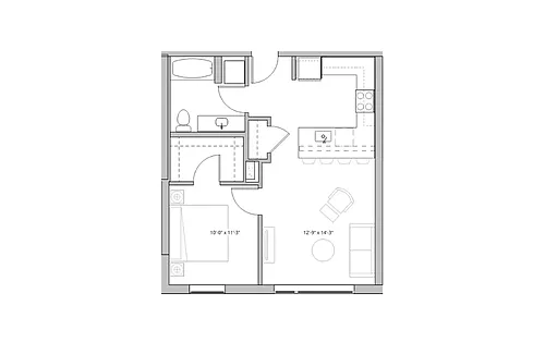 Floor plan 1X1 - C1