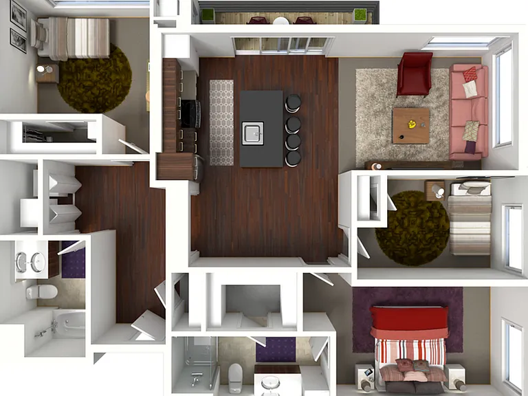 Floor Plan F1 | 50Twenty | Apartments in Madison, WI Floor Plan F1 | 50Twenty | Apartments in Madison, WI