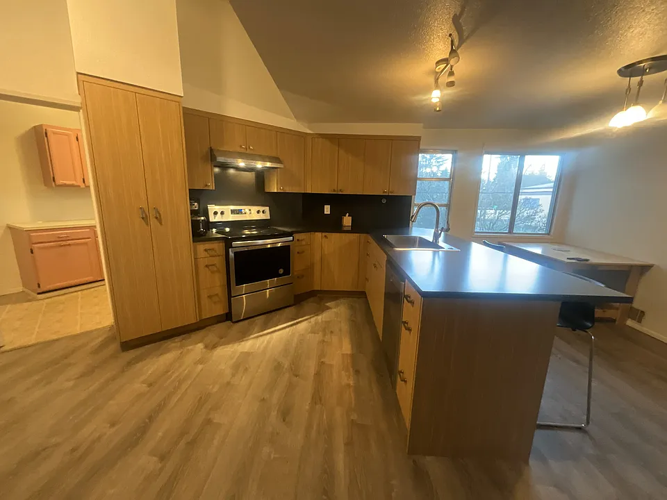 Kitchen facing the laundry room