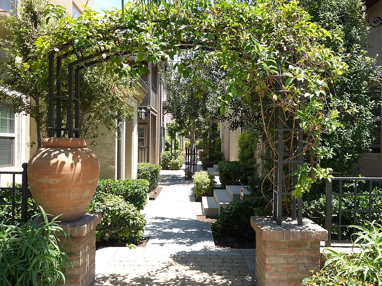 Walkway into the entrance of the townhome
