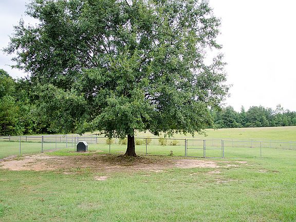 Rear fenced yard view