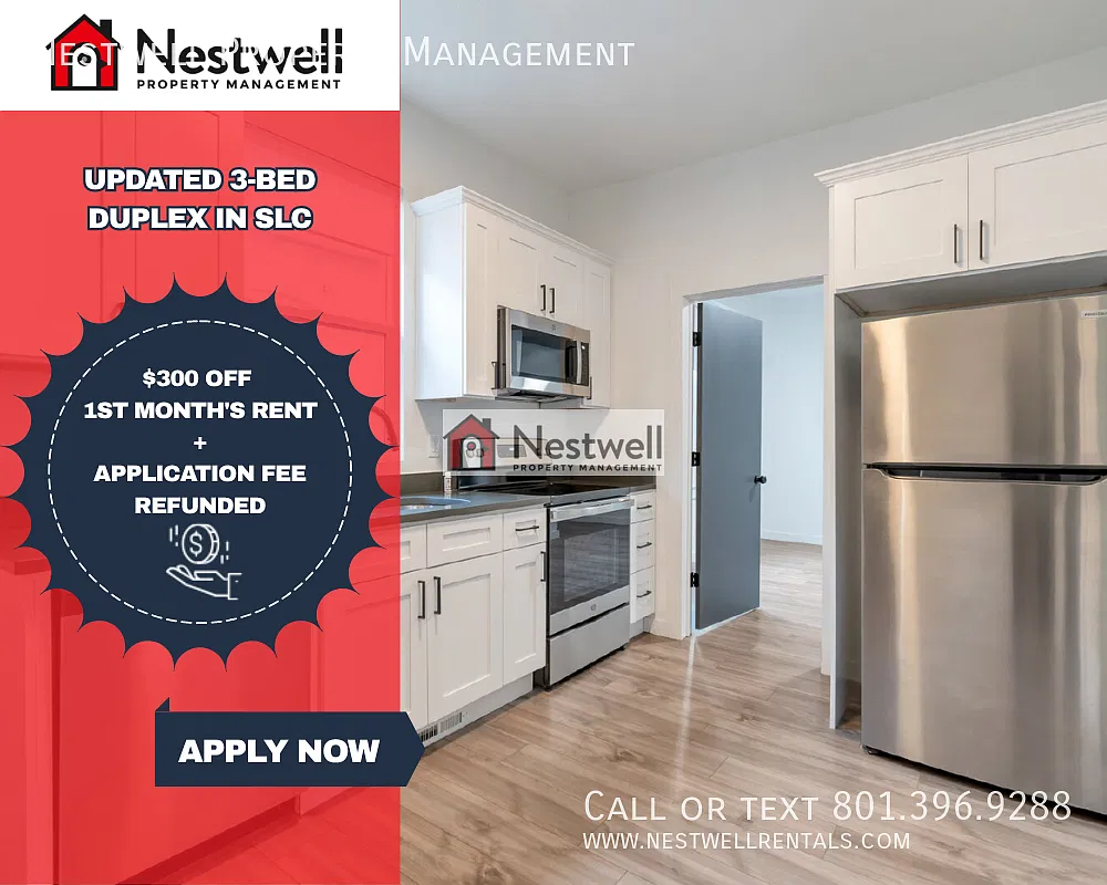 Updated Duplex in SLC - $300 Off 1st Month's Rent — Photo 1