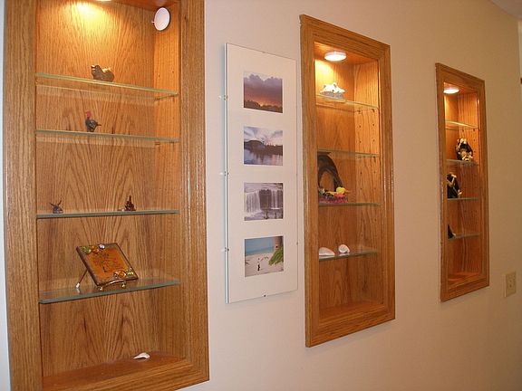 Built in Shelves with lighting