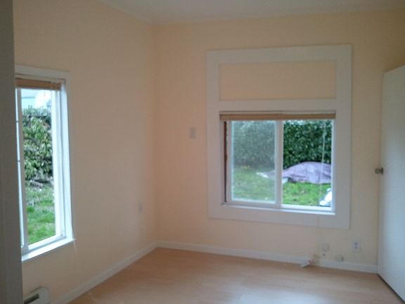 New paint throughout interior, bright bedroom