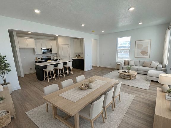 Oxley Floor Plan Open Living and Dining Area - Beacon Pointe Townhomes Saratoga Springs Utah