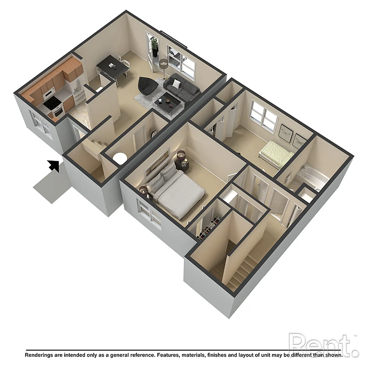 Floor plan Two Bedroom Apartment