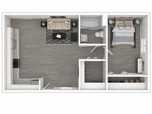 Floor plan 1BR - 1BTH