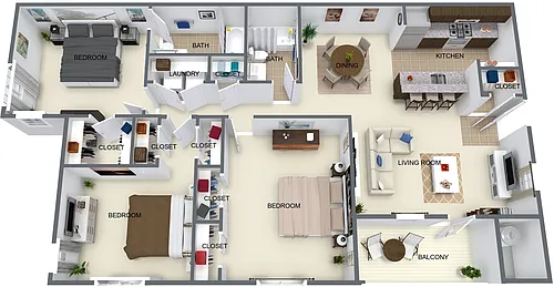 Floor plan Three Bedroom