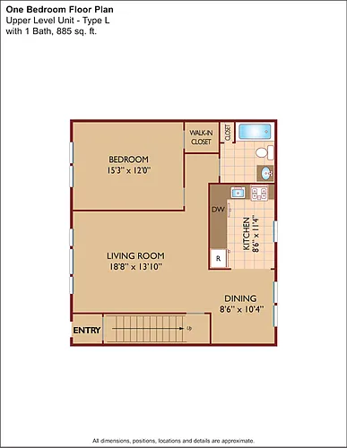 Floor plan $2.22/sq.ft. - One Bedroom