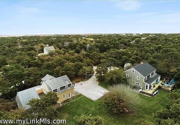 Aerial overlooking expansive yard