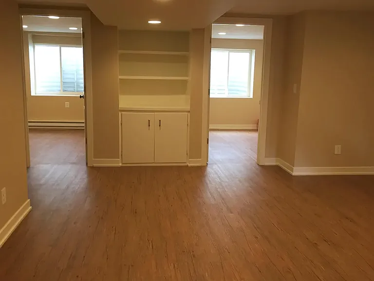 This view is from the living room looking into the two bedrooms.