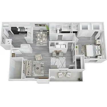 Floor plan One Bedroom One Bath - AD