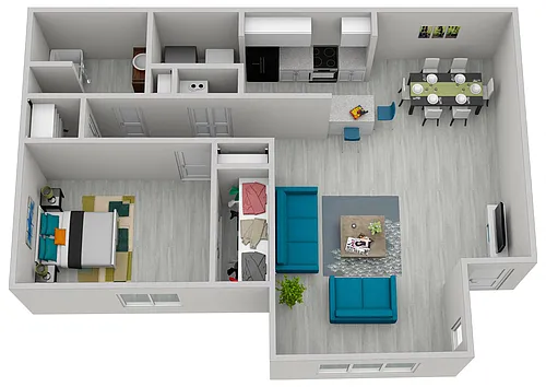 Floor plan 1 Bed 1 Bath