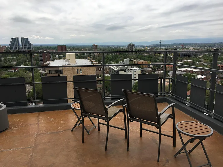 Roof top deck with great views of Denver and the front range.