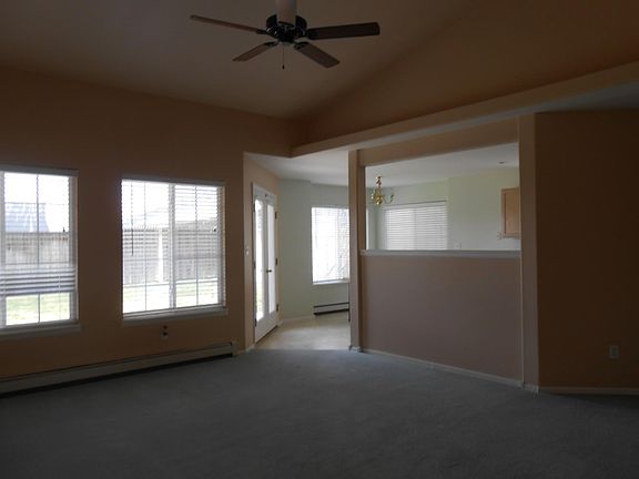 Living room with kitchen view