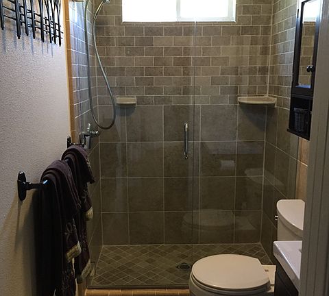 Newly grouted shower/floor