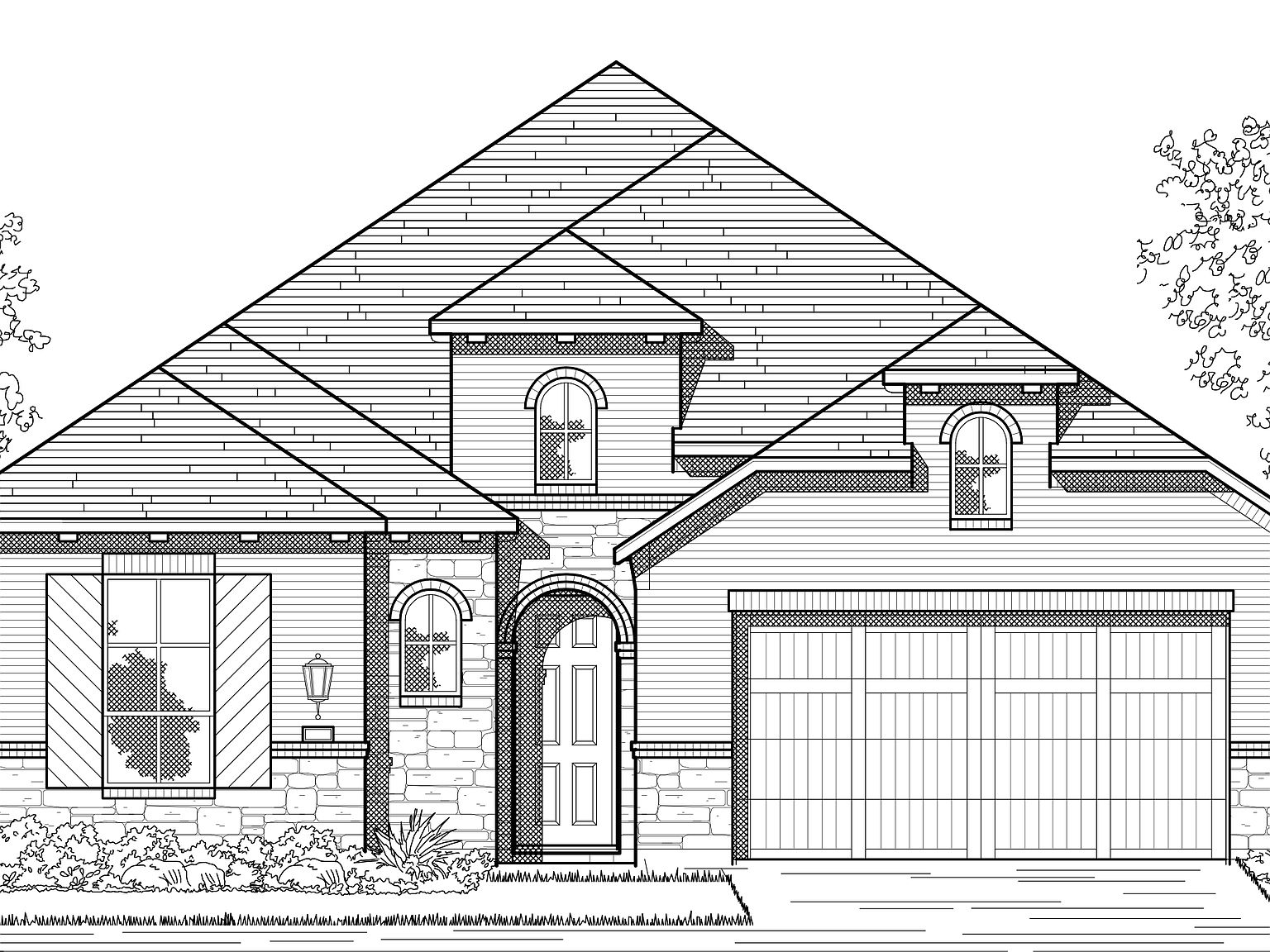 Plan Brentwood Plan, 6 Creeks at Waterridge 55ft. lots, Kyle, TX 78640