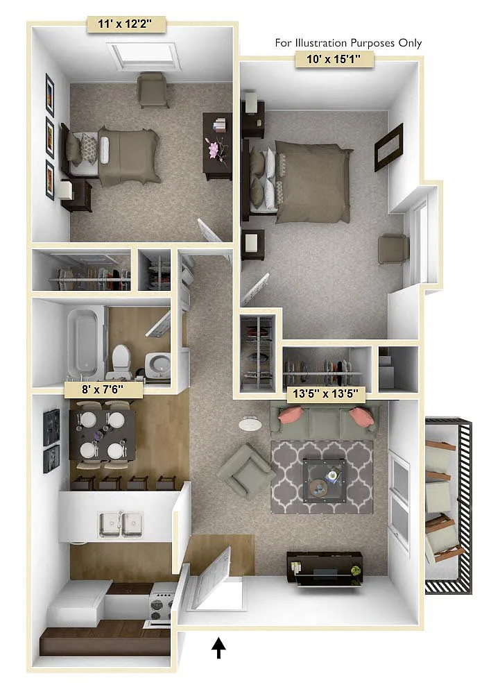 Floor plan Two Bedroom Cedar