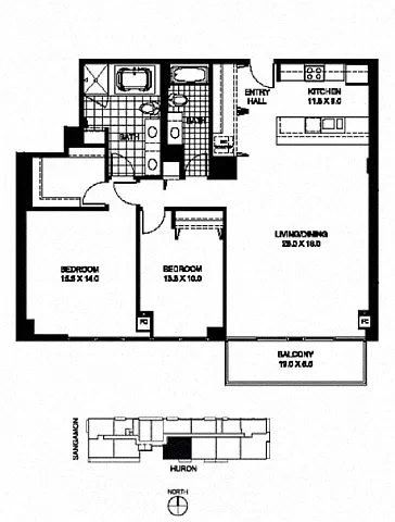 Floor plan B8 - 2 Bed