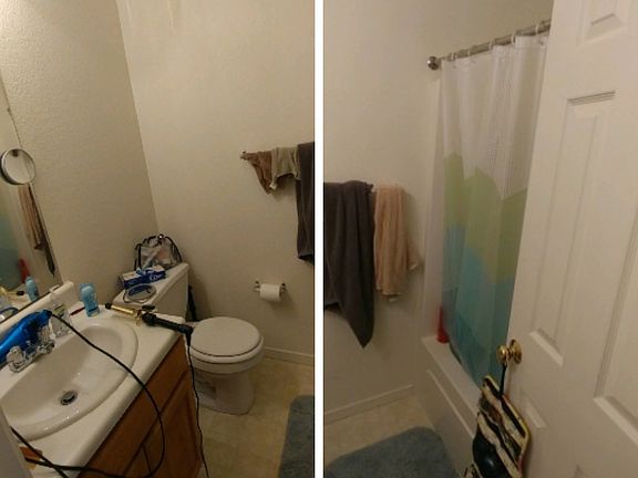 One of the two full baths upstairs