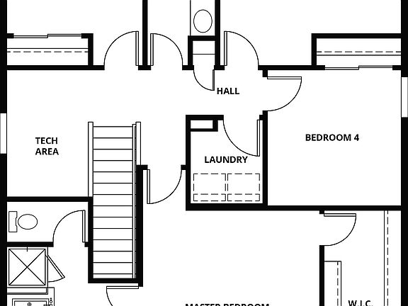 Second floor of the Hawthorn floor plan.