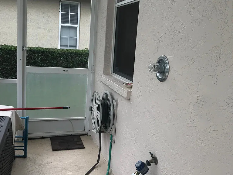Outdoor shower.