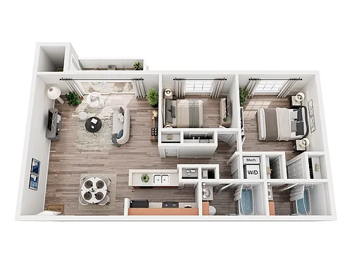Floor plan Two Bedroom Two Bathroom