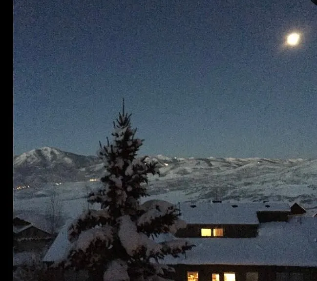 noon view from balcony with Bald mountain of Deer Valley