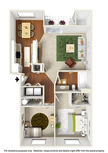 Floor plan Spring Creek 2x1 Small