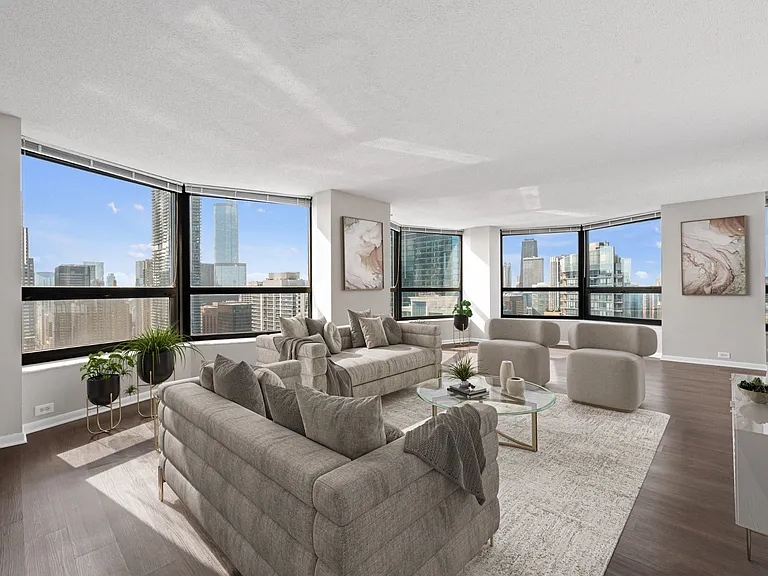 Spacious Living Area at North Harbor Tower in Chicago, IL