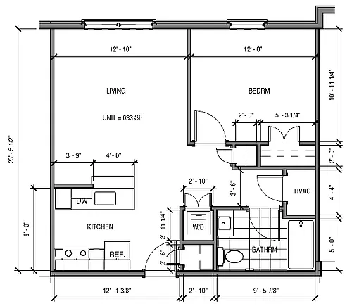 Floor plan Furnished 1 Bed / 1 Bath