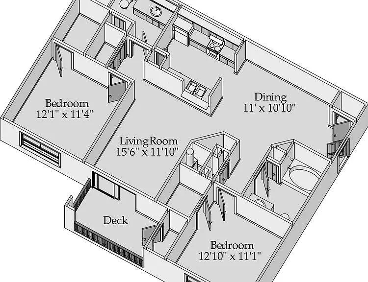 The Palmer - Windsor - 2 Beds - 2 Baths - 1126 Sq. ft.