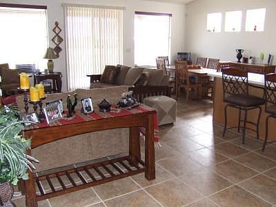 18x18 tile throughout (except in bedrooms)