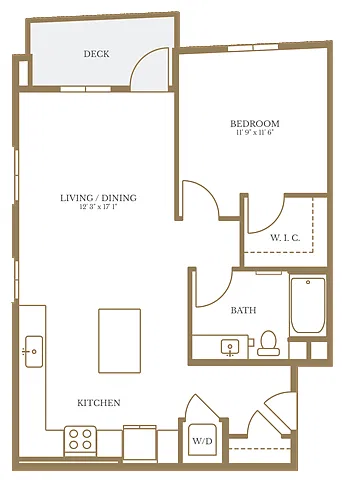 Floor plan 1 Bed/1 Bath-3A