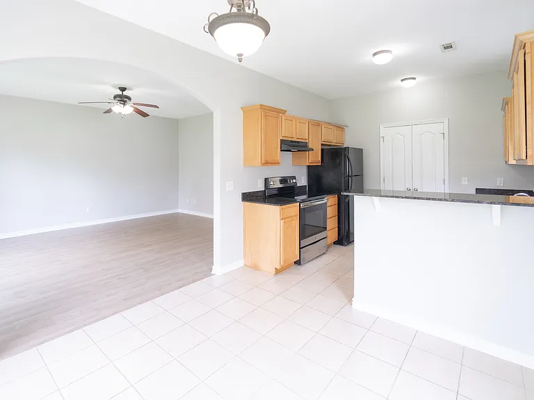 Kitchen, Dining, and Living Room