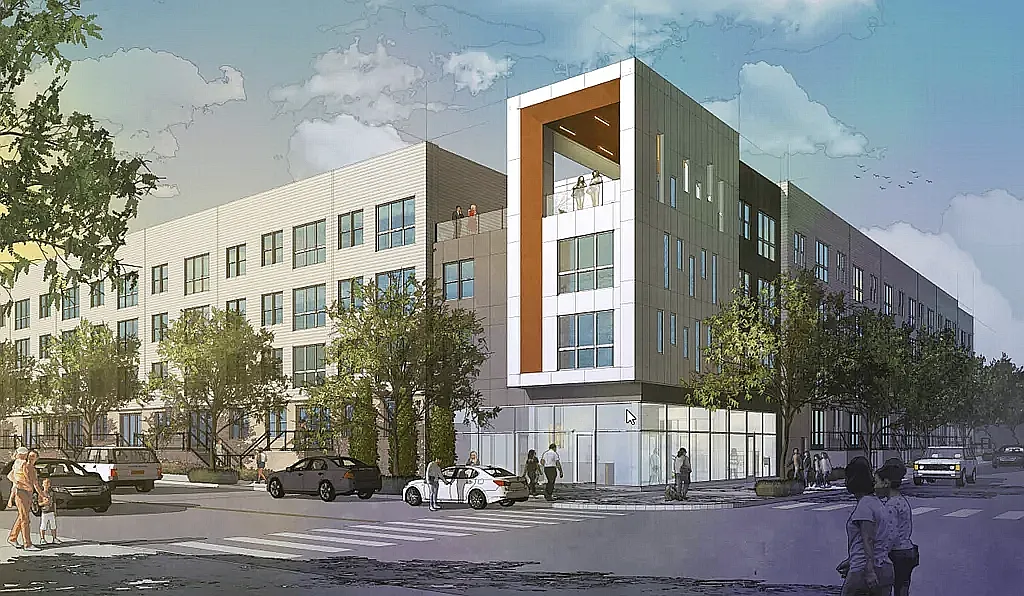 central exterior rendering - 300 S Hollywood St