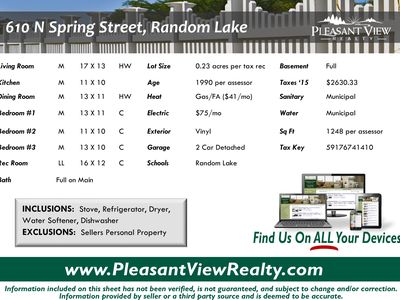 610 N Spring St, Random Lake, WI, 53075