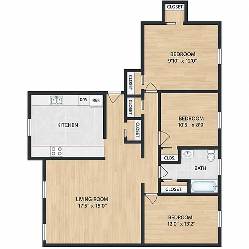 Floor plan 3 Bedroom LR