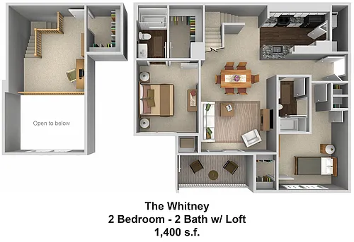 Floor plan The Whitney - Loft Style