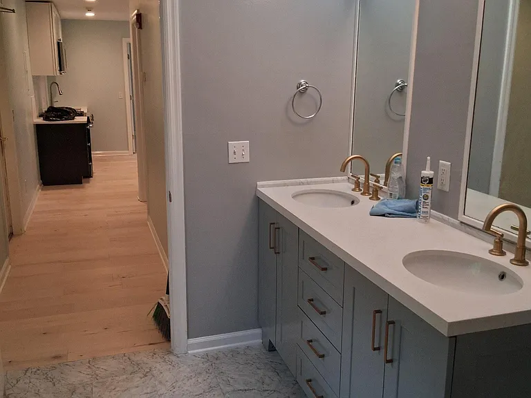 Bathroom brand new vanity and floor