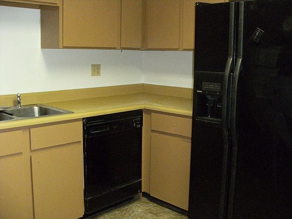 kitchen; flooring, dishwasher and refrigerator have been changed