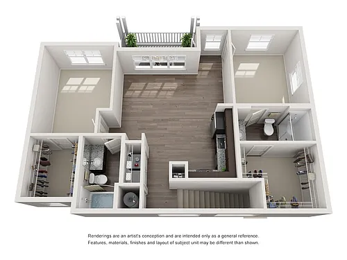 Floor plan 2 Bedroom/2Bath-1071 Sq Ft