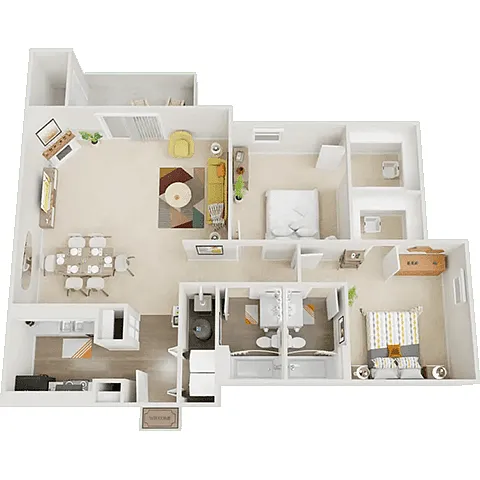 Floor plan 2 Bed 2 Bath