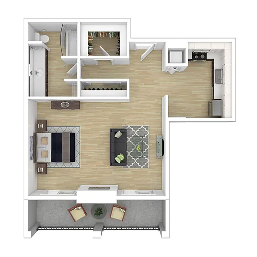 Floor plan 0x1L AB