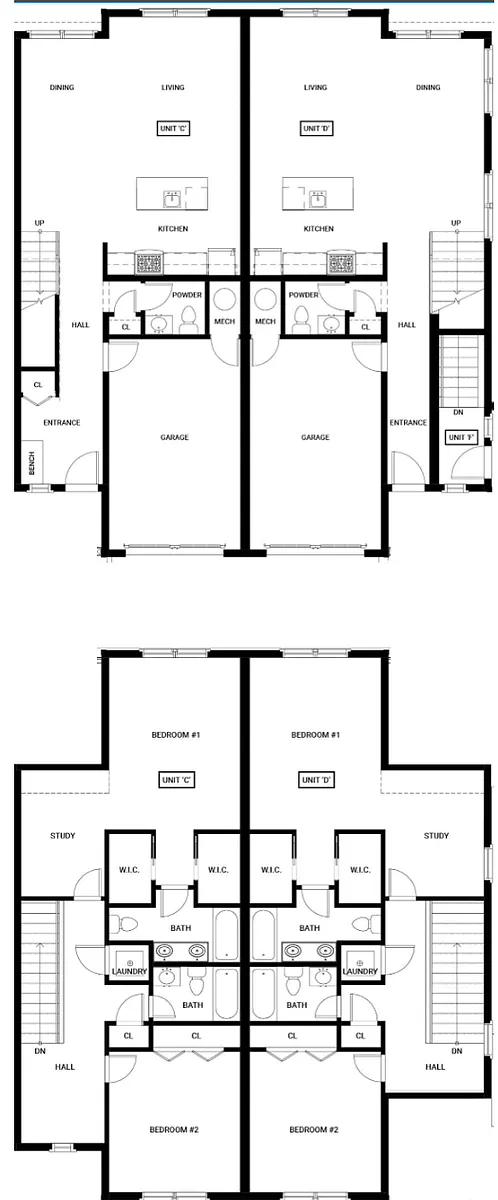 Floor plan 2 Bedrooms, 2.5 Bathrooms
