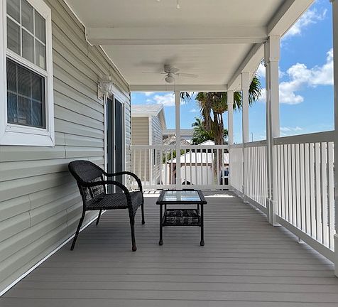 Deck overlooking canal