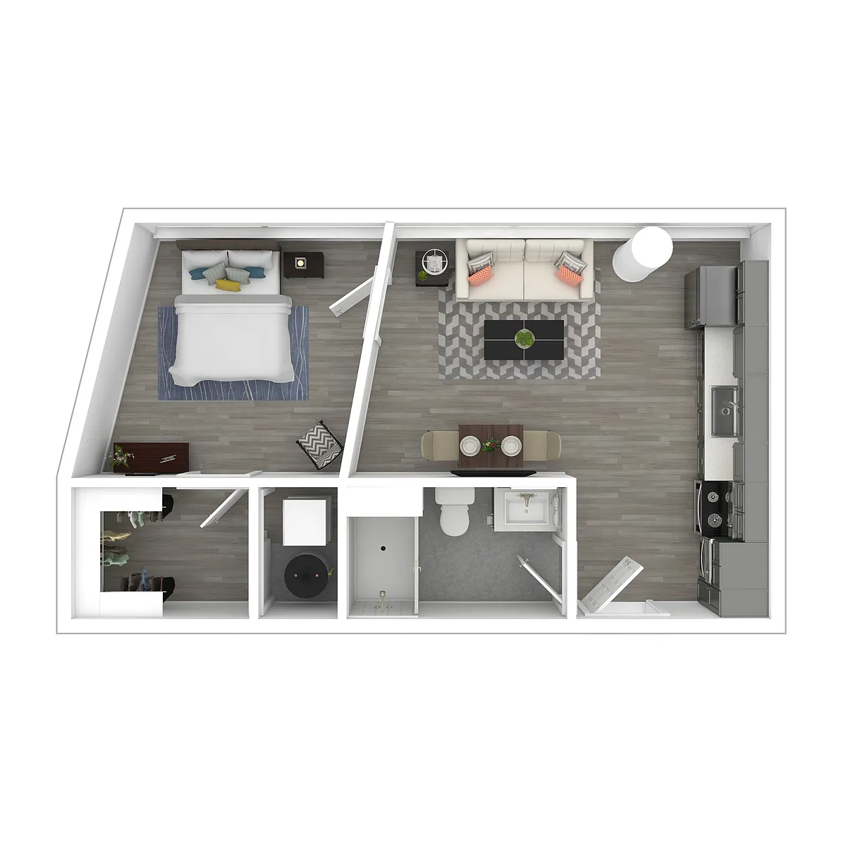 Floor plan Jr 1 Bedroom - 1 Bathroom