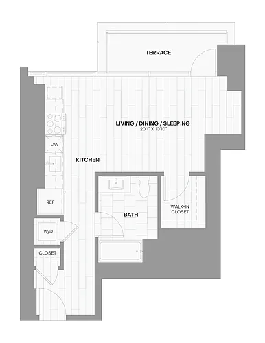 Floor plan Studio WDU70-505